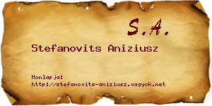 Stefanovits Aniziusz névjegykártya